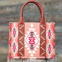 Load image into Gallery viewer, Wrangler Southwest Print Tote ~ Orange - Henderson&#39;s Western Store
