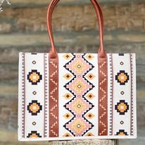 Load image into Gallery viewer, Wrangler Southwest Print Tote ~ Cream - Henderson&#39;s Western Store