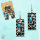 Western Rectangle Cross Earring - Henderson's Western Store