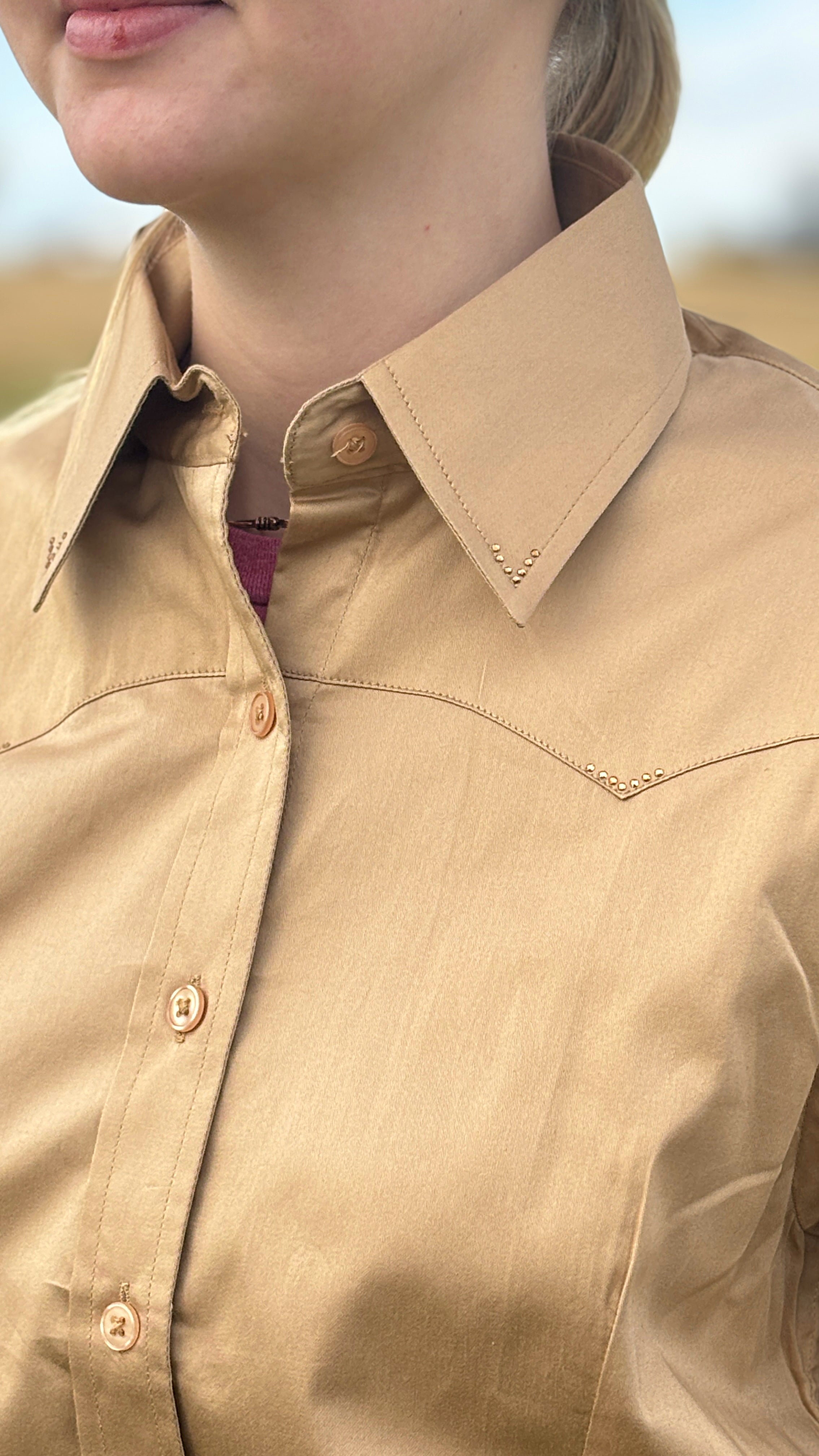 Sateen Solid Shirts ~ Tan - Henderson's Western Store