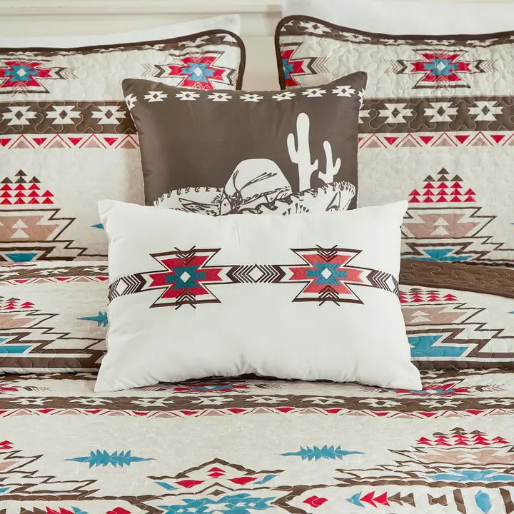 Southwestern Sedona Desert Aztec Quilt Coverlet - 5 Piece Queen - Henderson's Western Store
