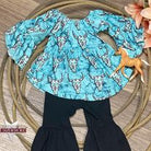 Western Aztec Bull Skull Outfit ~ Shirt & Bell Bottoms - Henderson's Western Store