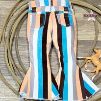 Load image into Gallery viewer, Striped Flare Denim - Henderson&#39;s Western Store