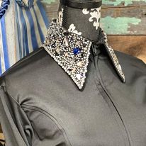 Load image into Gallery viewer, RHC Sample Bling Show Shirt ~ Black W/Silver - Henderson&#39;s Western Store