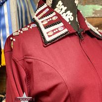 Load image into Gallery viewer, RHC Sample Bling Show Shirt ~ Burgundy - Henderson&#39;s Western Store