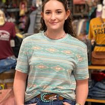 Load image into Gallery viewer, Aztec print Tee by Rock &amp; Roll - Henderson&#39;s Western Store