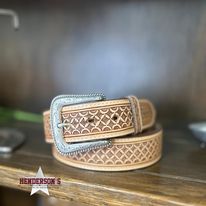 Men's Tooled Leather Belt - Henderson's Western Store
