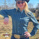 Ladies Cinch  ~ Blue Geo Print - Henderson's Western Store