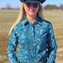Load image into Gallery viewer, Ladies Cinch  ~  Blue Paisley - Henderson&#39;s Western Store