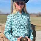 Ladies Cinch  ~  Lt Blue Print - Henderson's Western Store