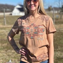 Load image into Gallery viewer, Aztec Embroidered Tee by Panhandle - Henderson&#39;s Western Store