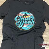 Rock & Roll's Dale Brisby Chute Yeah Tee ~ Black - Henderson's Western Store