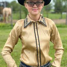 RHC Taffeta Bling Concealed Zipper Show Shirt - Gold - Henderson's Western Store