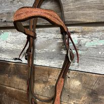 Roughout Leather Browband - Henderson's Western Store