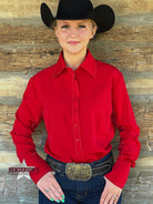 RHC Buckstitch W/Mesh Yoke Show Shirt ~ Red - Henderson's Western Store