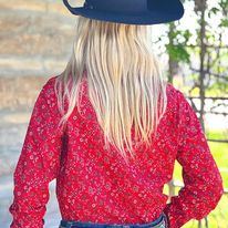 Load image into Gallery viewer, Ladies Rough Stock ~ Red Bandana - Henderson&#39;s Western Store