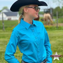 Load image into Gallery viewer, Kirby Stretch Shirt by Ariat ~ Bluebird - Henderson&#39;s Western Store