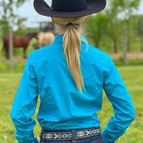 Load image into Gallery viewer, Kirby Stretch Shirt by Ariat ~ Bluebird - Henderson&#39;s Western Store