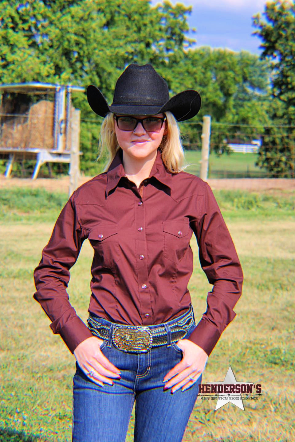 Ladies Panhandle Solid ~ Dk Brown - Henderson's Western Store
