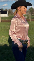 Satin Pullover Button Up by Cowgirl Tuff ~ Pink Champagne - Henderson's Western Store
