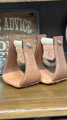 Nettles Stirrups ~ Chisholm Gunstock Oiled ~ 4" - Henderson's Western Store