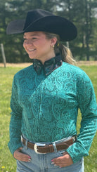 Paisley Front Zip Show Shirt - Henderson's Western Store