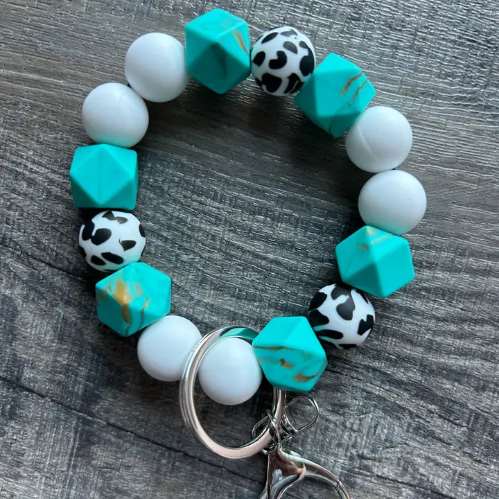 Turquoise Silicone Beaded Keychain - Henderson's Western Store