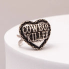 Western Heart Cowboy Killer Engraved Cuff Ring - Henderson's Western Store