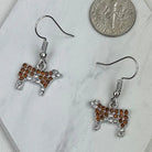 Brown Crystal Cow Dangle Earrings - Henderson's Western Store