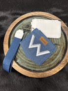 Wrangler logo "W" Embroidered Dual Pouch Wristlet ~ White - Henderson's Western Store