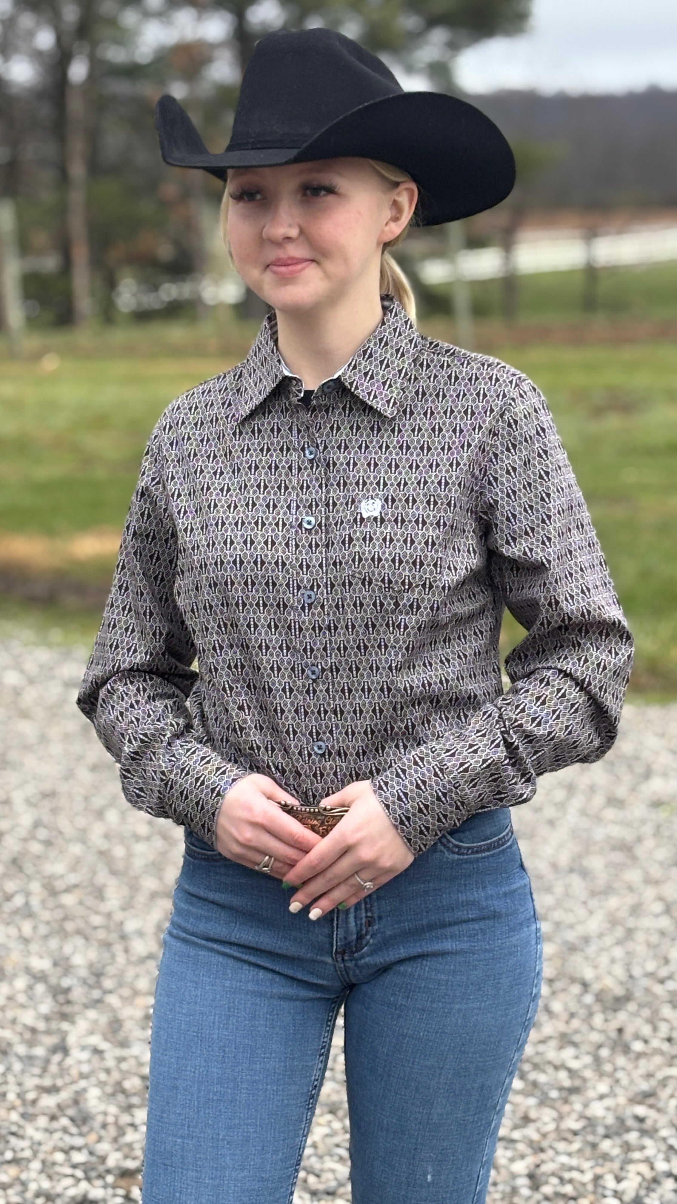 Ladies Cinch  ~ Brown Geo - Henderson's Western Store