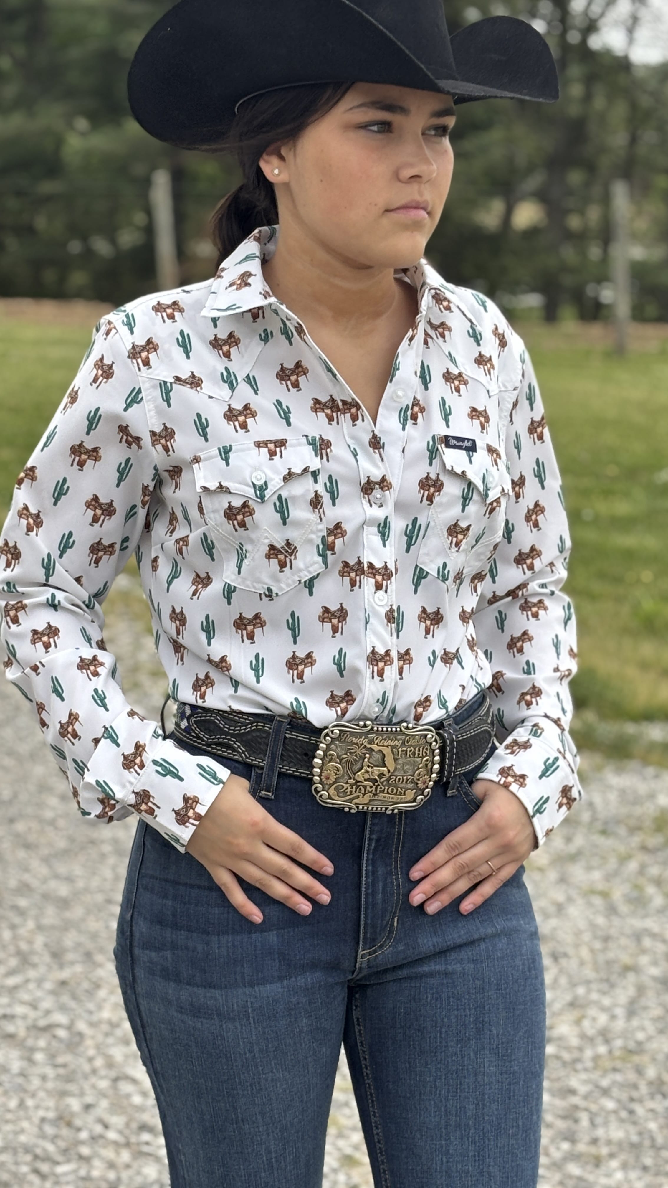 Aria Performance Shirt by Wrangler ~Cream Saddle - Henderson's Western Store