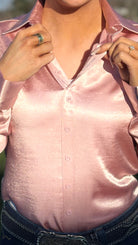 Satin Pullover Button Up by Cowgirl Tuff ~ Pink Champagne - Henderson's Western Store
