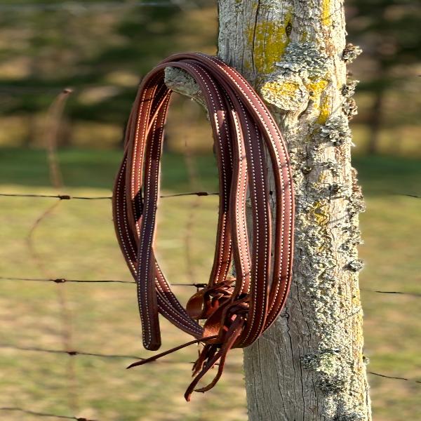 Oiled Harness Reins ~ Pineapple Knots - Henderson's Western Store