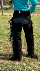 Suede Leather Chaps ~ Black - Henderson's Western Store