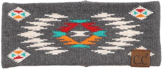 C.C Soft Aztec Headwrap ~ Charcoal - Henderson's Western Store