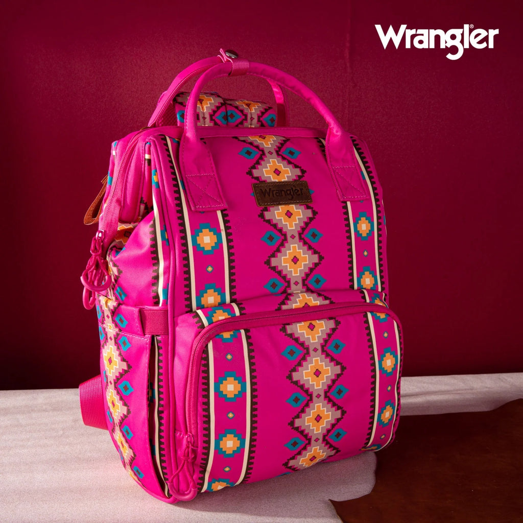 Wrangler Aztec Printed Callie Backpack ~ Hot Pink - Henderson's Western Store