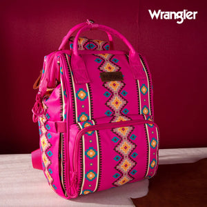 Load image into Gallery viewer, Wrangler Aztec Printed Callie Backpack ~ Hot Pink - Henderson&#39;s Western Store