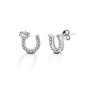 Kelly Herd Brass Horseshoe Earrings W/Stones - Henderson's Western Store