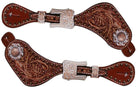 Tooled Spur Straps W/Concho - Henderson's Western Store