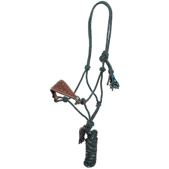 Mohair Cowboy Knot Halter ~ Turquoise Mosaic - Henderson's Western Store
