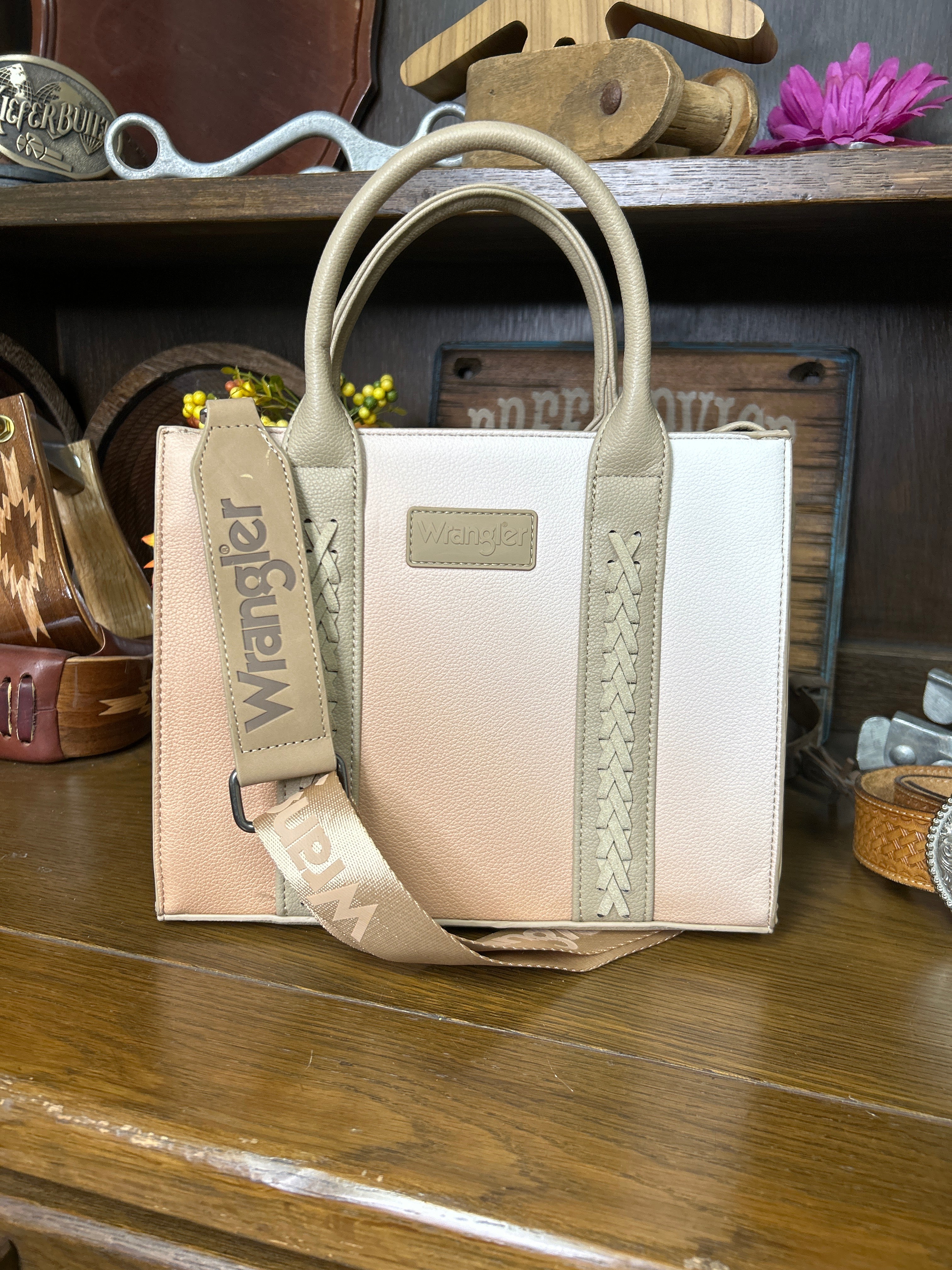 Wrangler Ombre Western Tote/Crossbody ~ Khaki - Henderson's Western Store