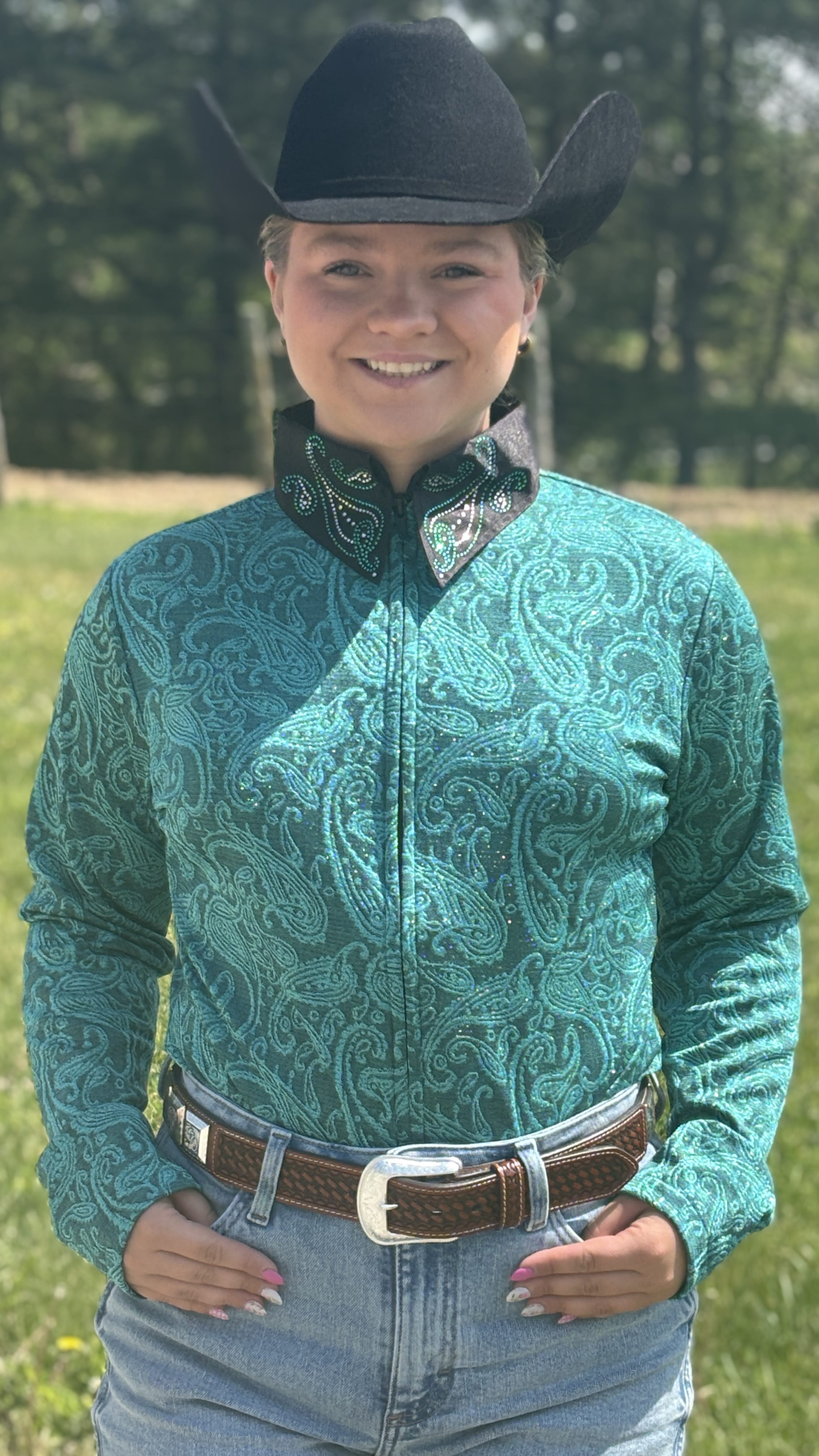 Paisley Front Zip Show Shirt - Henderson's Western Store