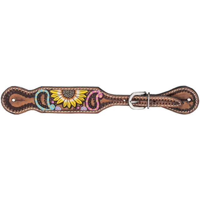 Royal King Paisley & Sunflower Spur Strap - Henderson's Western Store