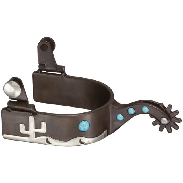 Antique Brown Turquoise Stone & Cactus Spurs - Henderson's Western Store