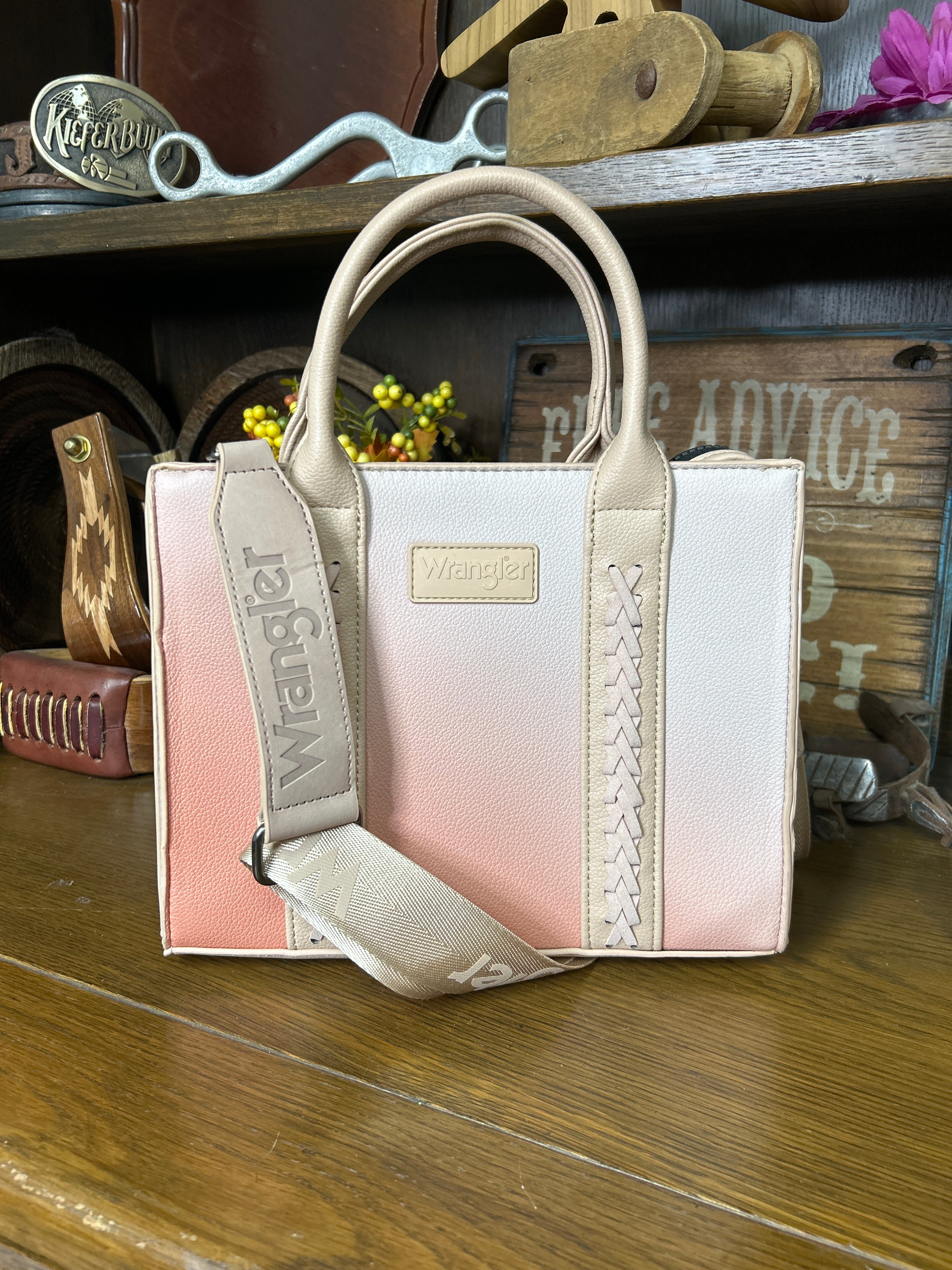Wrangler Ombre Western Tote/Crossbody ~ Brown - Henderson's Western Store