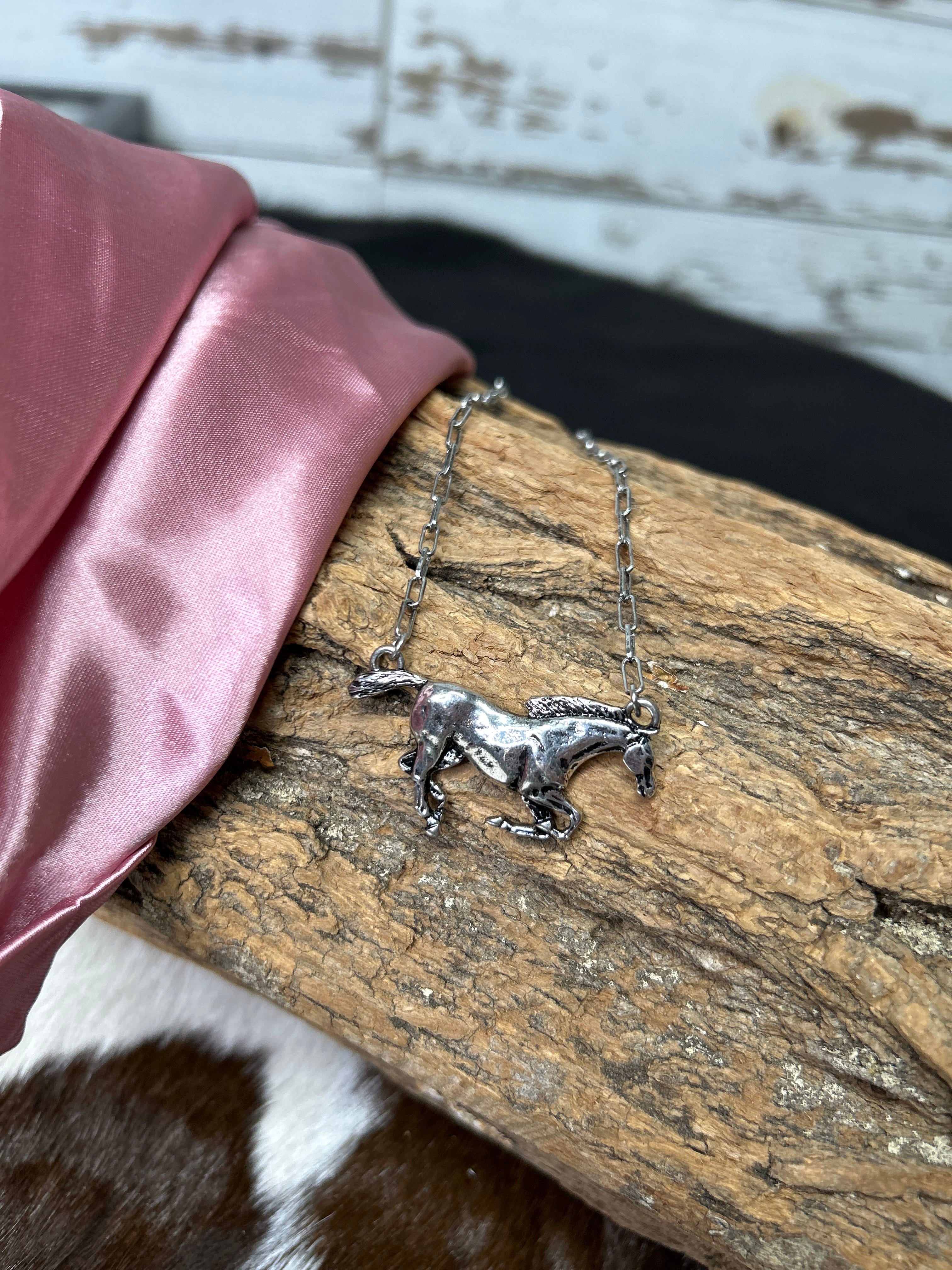 Western Running Horse Necklace - Henderson's Western Store