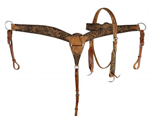 Leather Headstall and Breast collar Set - Henderson's Western Store