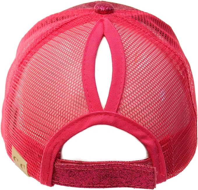 C.C Youth Glitter Pony Cap ~ Hot Pink - Henderson's Western Store