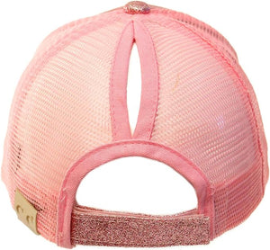 Load image into Gallery viewer, C.C Youth Glitter Pony Cap ~ Pink - Henderson&#39;s Western Store